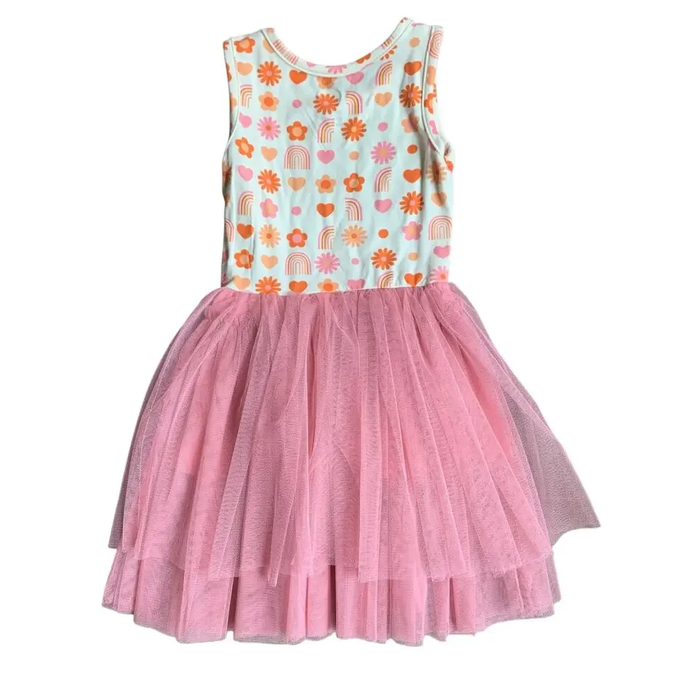 Bird & Bean Bamboo Tulle Tutu Dress in Daisy Days